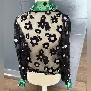 Zara Sheer blouse sz Large Flowers